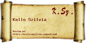 Kello Szilvia névjegykártya