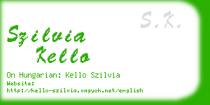 szilvia kello business card